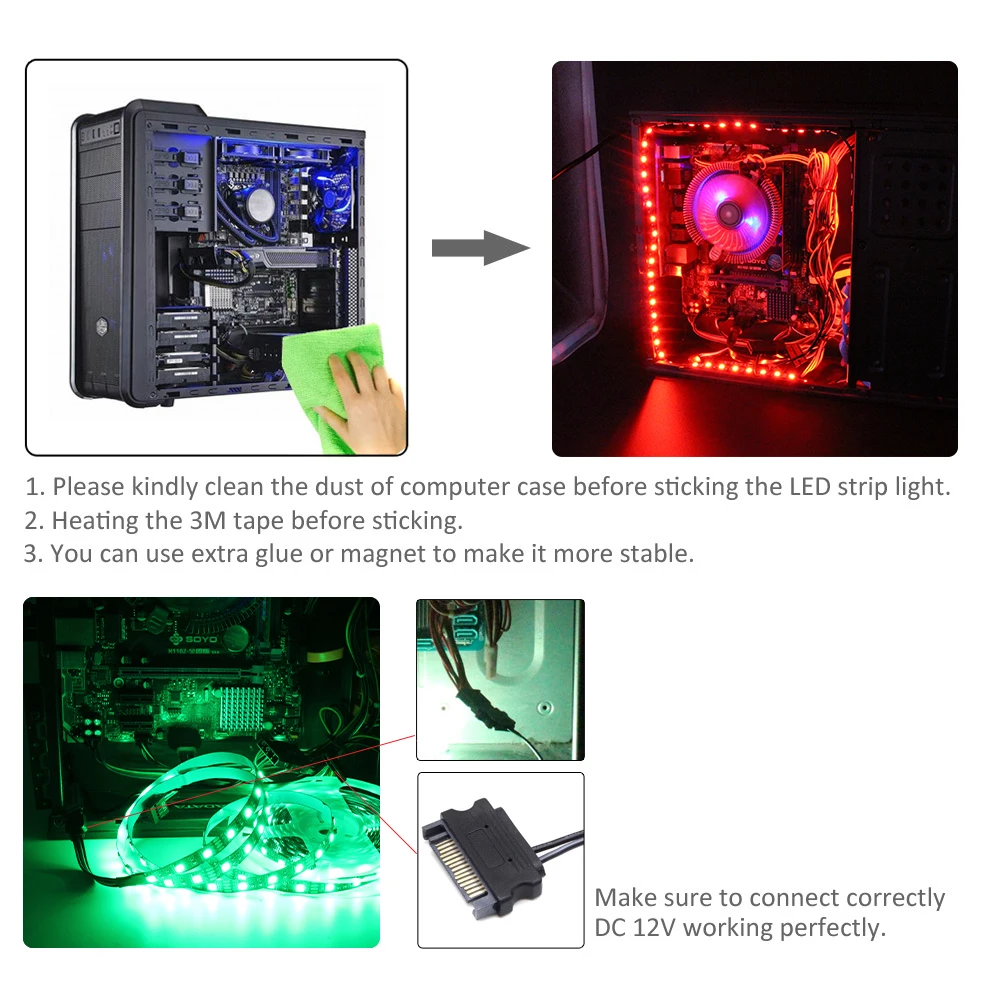 Светодиодная ленсветильник RGB 5050 12 В 4 контакта