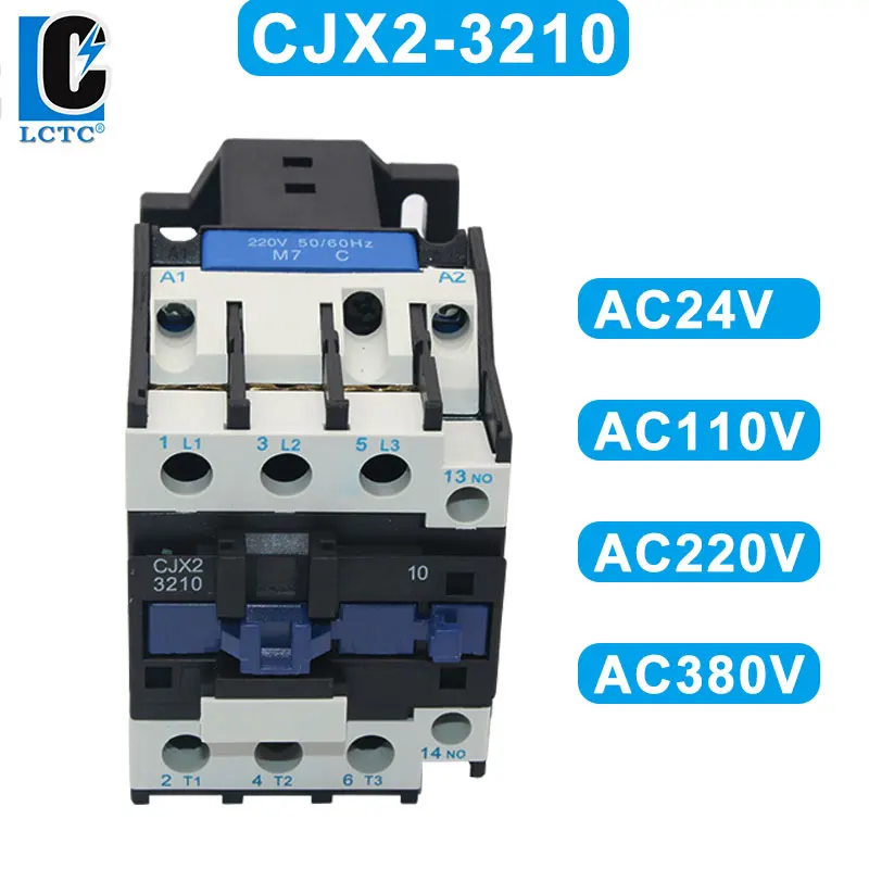 CJX2-3210 AC Контактор 32A 3-фазный 3-полюсный катушечный напряжение 380 В 220 110 в 36 24 Гц для