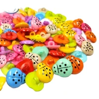 hl 14x13mm 100pcs mix color shank beetles plastic buttons childrens apparel sewing accessories diy crafts