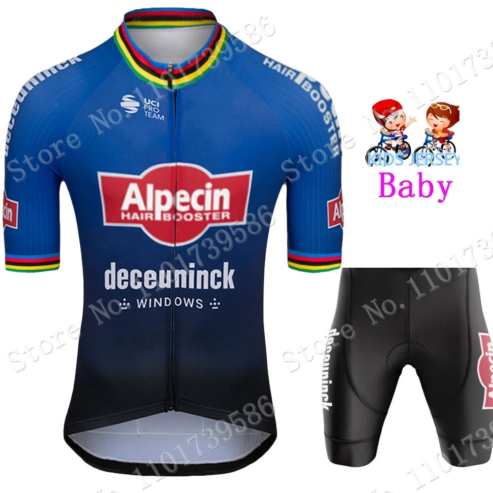 2023 Kids Alpecin Deceuninck Team Fenix Cycling Jersey Set Boys Girls Netherland Cycling Clothing Children Bike Suit MTB Ropa