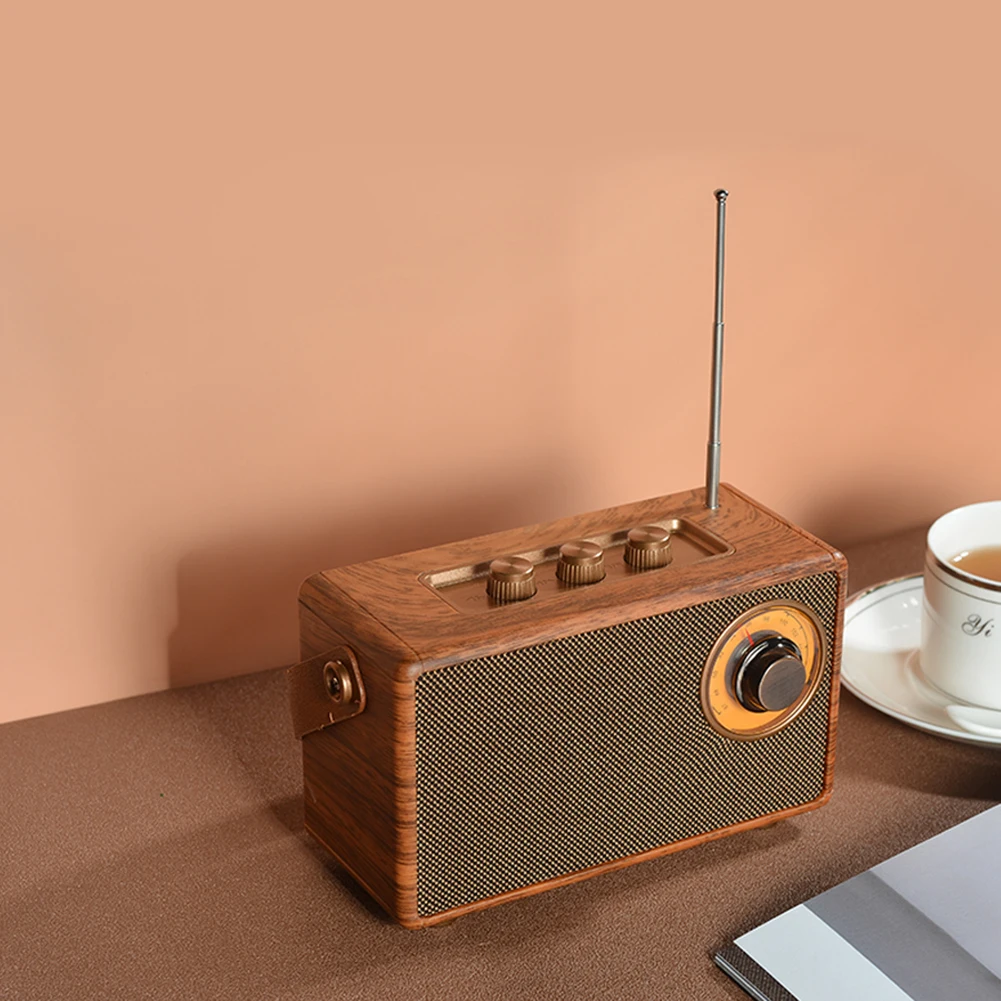 

A23 Classical Retro FM Radio Receiver Portable Bluetooth Speaker Stereo Music Player Support TF Card U Disk AUX USB Rechargeable