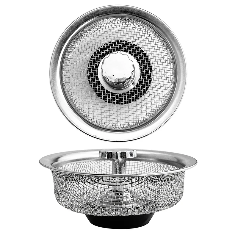 

Kitchen Sink Strainer Drain Hole Filter Mesh Trap Sink Strainer Basket Stainless Steel Bath Sink Drain Waste Screen Accessories