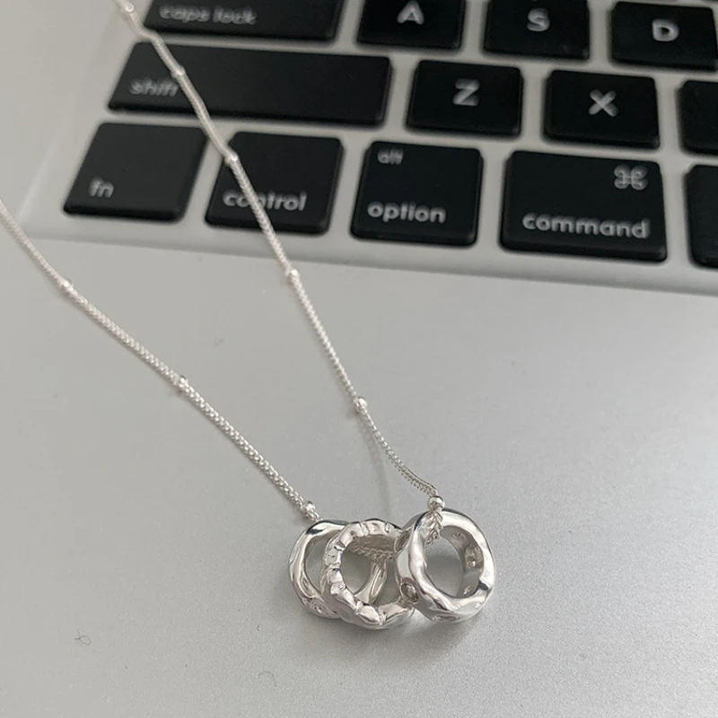 Draweye Simple Circle Necklaces for Women Metal Korean Fashion Simple Vintage Jewelry Elegant Basic Collares Para Mujer