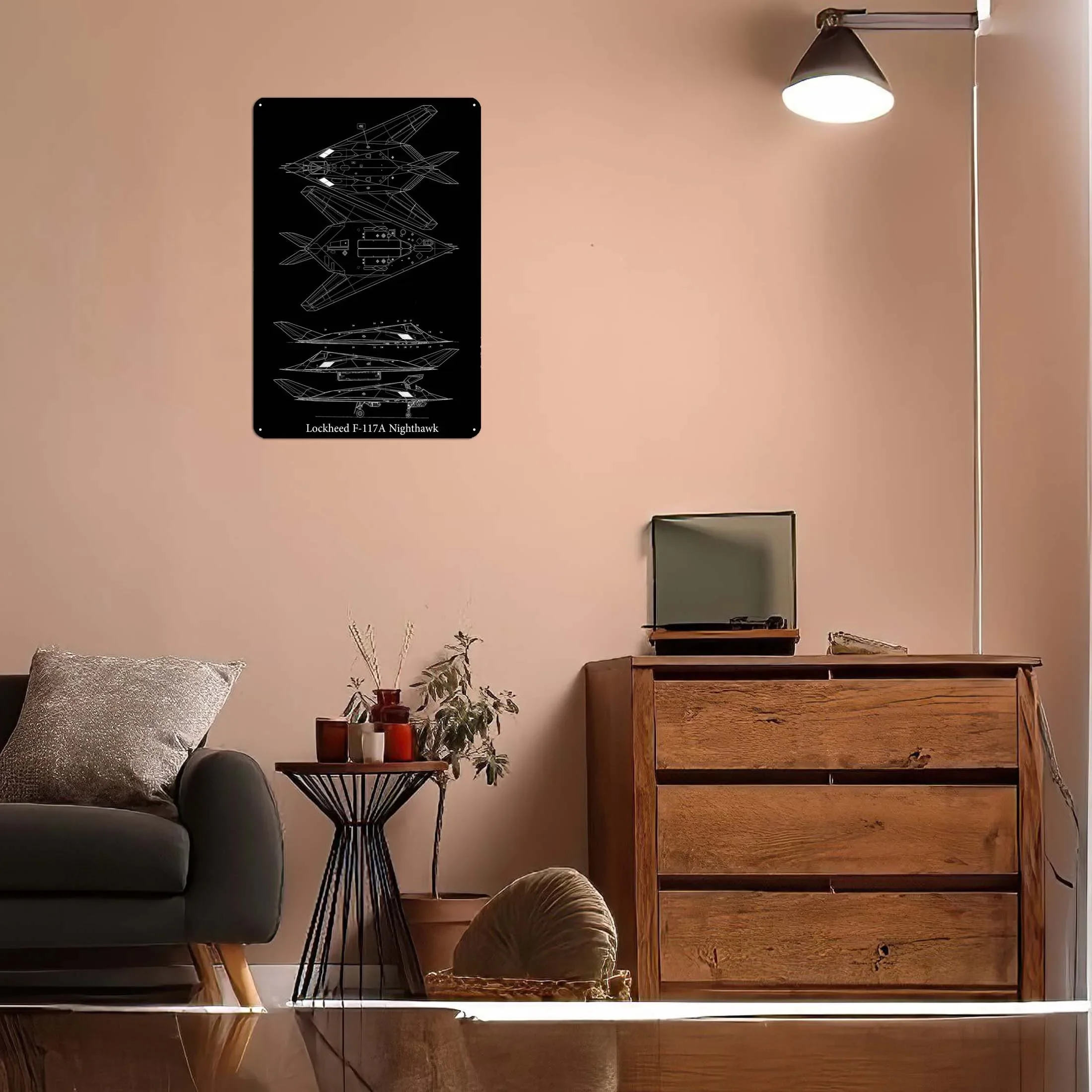 Блокировка F117A Nighthawk знак истребителя схема для украшения дома аксессуары в стиле