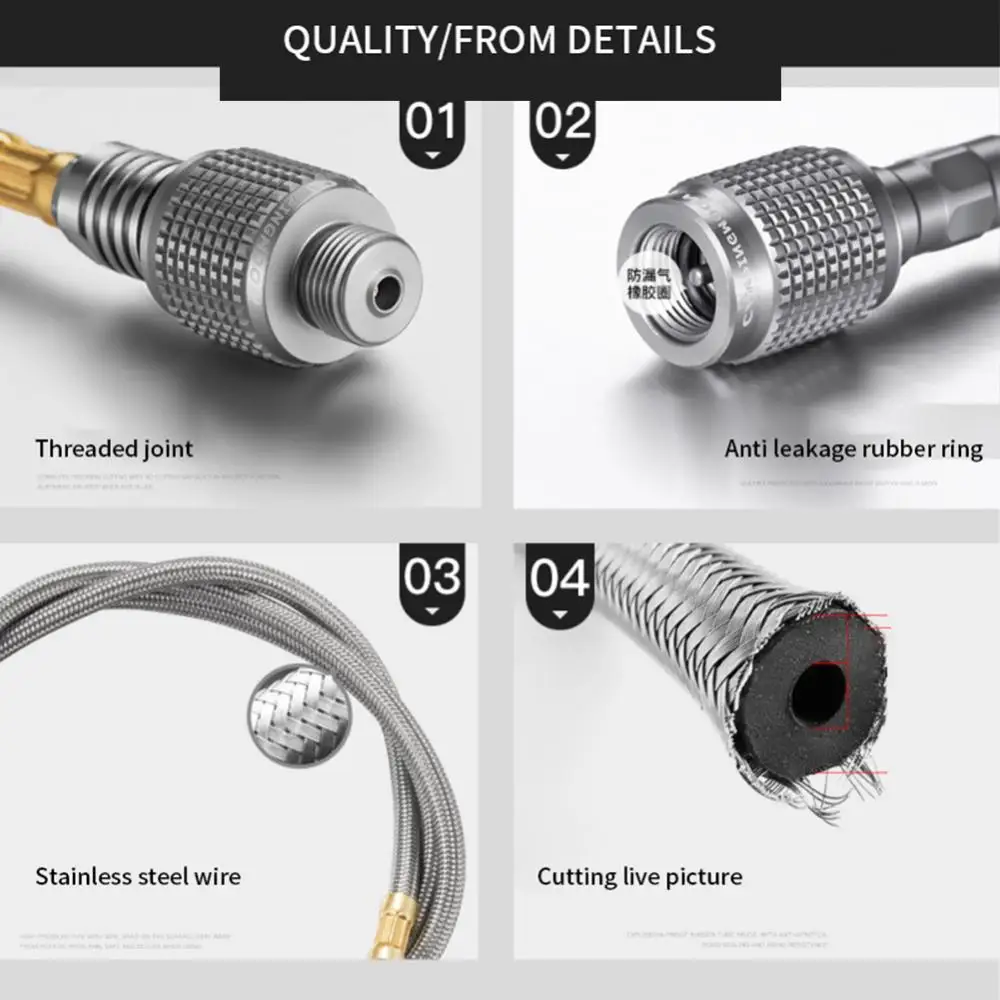 

Safe Extension Tube Convenient Cnc Cutting Gas Tank Connection Line 7075 Aluminum Parts Thread Extension Line Stainless Steel