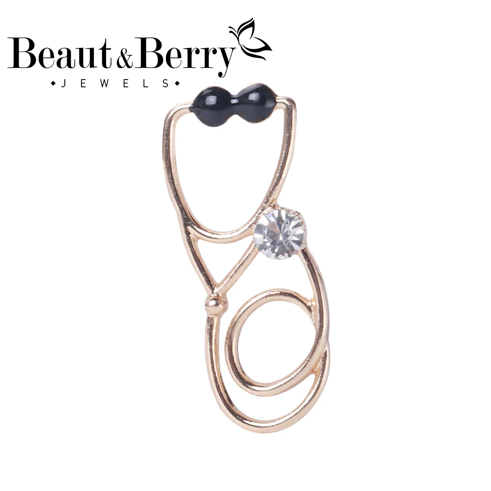 

Beaut&Berry New Stethoscope Brooches for Women Unisex 2-color Hospital Doctor Nurse Office Casual Brooch Pins Gifts