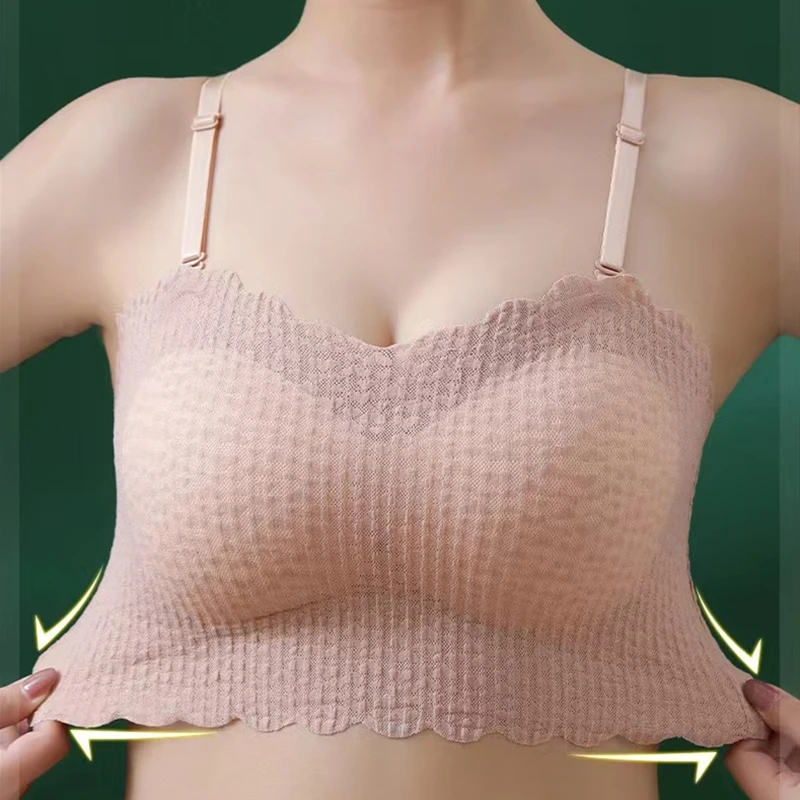 

New Strapless Lace Traceless Women's Underwear Collation Non-slip Invisible Beauty Back Anti-slip Slip Strapless Halter Vest