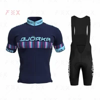 2022 bjorka team cycling jersey set summer bicycle race cycling clothing short sleeve ropa ciclismo outdoor riding bike uniform