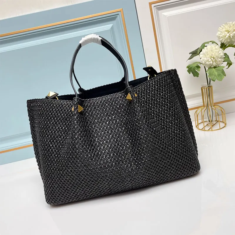 Women Tote Bag Large Capacity Travel Shopping Bags High Quality Leather Canvas Lafite Handbag Fashion Design Shoulder Crossbody