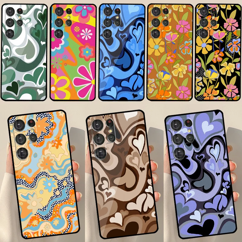 Flower Power Deformed love Phone Case For Samsung Galaxy S21 S22 Ultra S8 S9 S10 Note 10 Plus S20 FE Cover Funda
