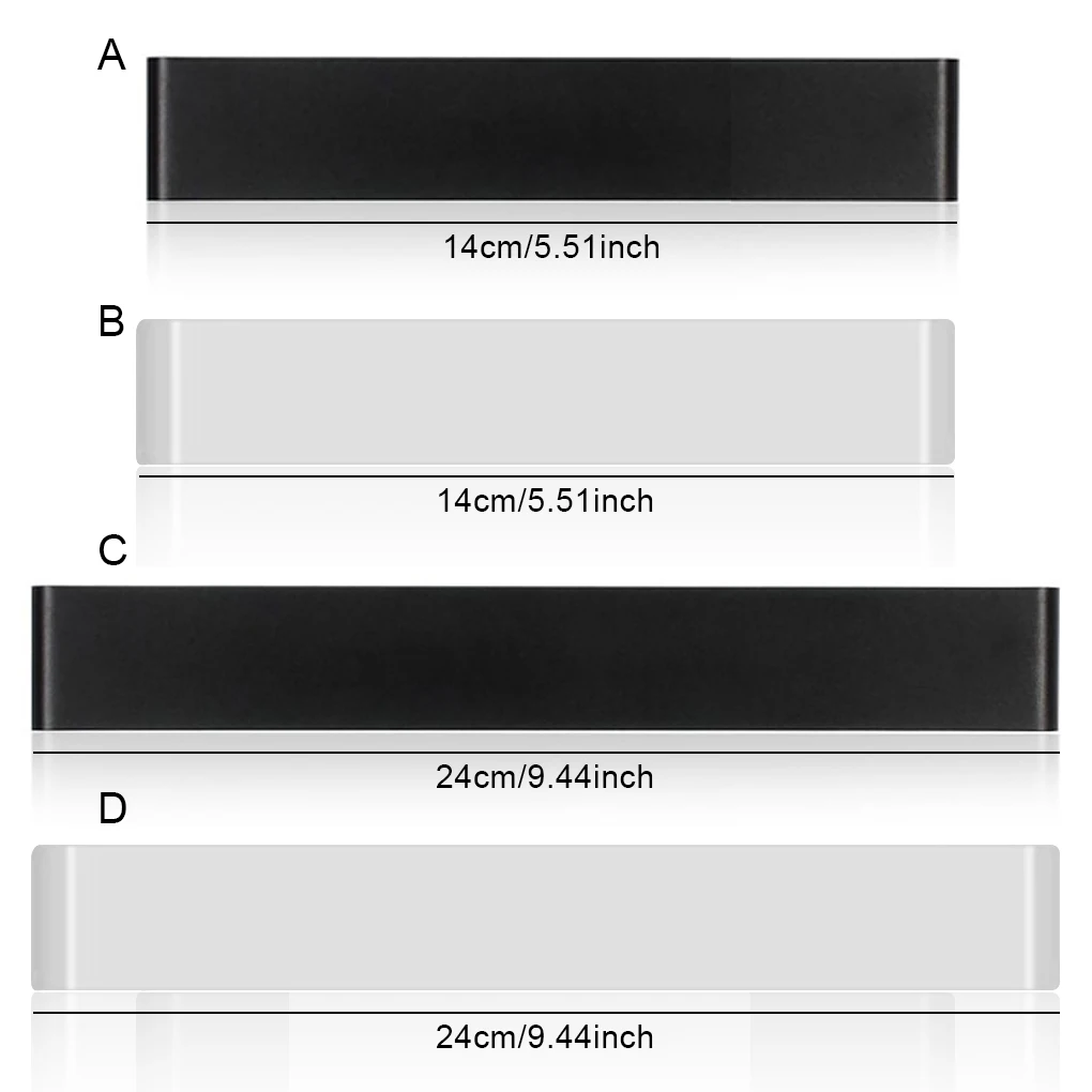 

LED Background Wall Lamp Bedroom Modern Stairs Light Bathroom Rectangle Warm Lighting Tool for Dormitory 24cm Black
