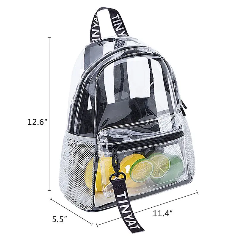 Stadium Approved Clear Backpack Heavy Duty Water-Resistant Transparent Book Bag for Work Security Travel Stadium