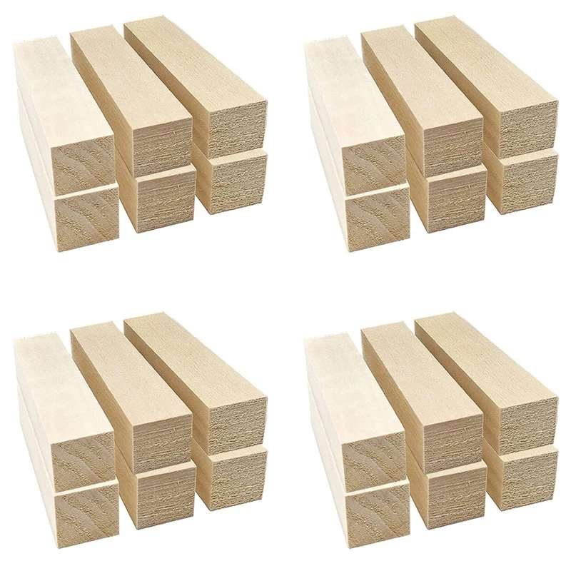 

24Pcs Basswood Carving Blocks For Wood Beginners Carving Hobby Kit DIY Carving Wood