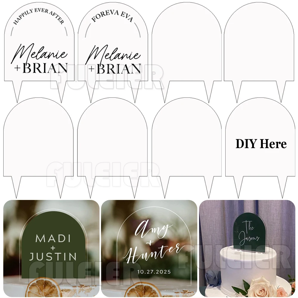 

15 or 20pcs DIY Arch Birthday Acrylic Cake Topper Blank No Texts Acrylic Board For Baking Wedding Cake Decoration Tool
