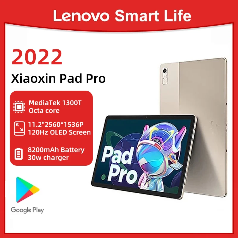 

New Lenovo Xiaoxin Pad Pro 2022 MediaTek 1300T 6GB 128GB ROM Tablet 11.2'' OLED 120Hz Screen 8200mAh PC Tablet Global firmware