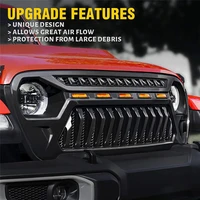 car front grille mesh grill racing grills offroad grille with led light for jeep wrangler jl gladiator jt 2018 2021 accessories