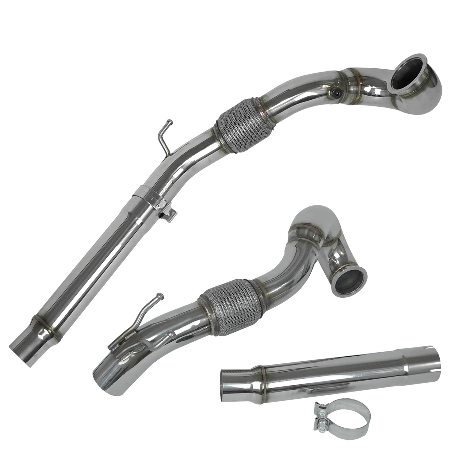 Фото Выхлопная труба автомобиля для VW Golf MK7 MK7.5 EA888 Gen 3 Audi A3 TT Skoda Octavia MK3 1.8T 2.0T 3,5 дюйма Catless Exhaust Down Pipe №3
