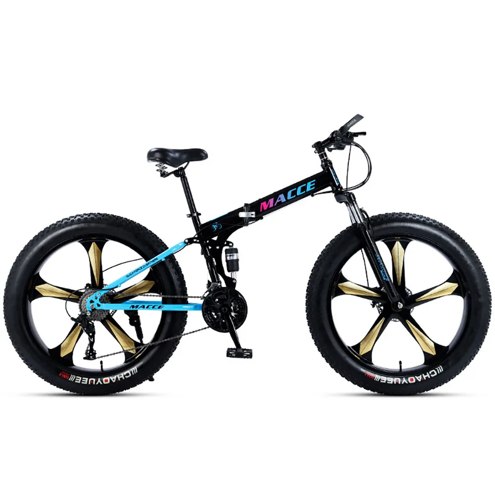 

26 Inches Folding Snowmobile Double Disc Brake Variable Speed Shock-absorbing Dirt Bike Adult Men's And Women's Mountain Bicycle