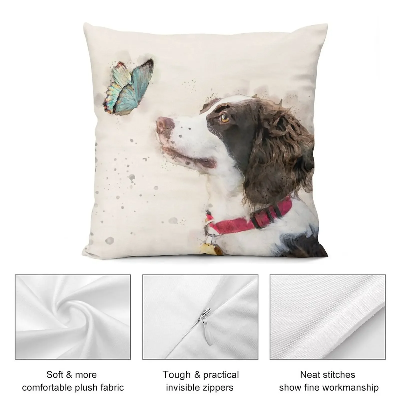 Английский спрингер-спаниель акварель наволочка наволочки декоративная