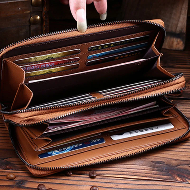 Высококачественный кошелек унисекс из воловьей кожи знаменитый бренд зернистой