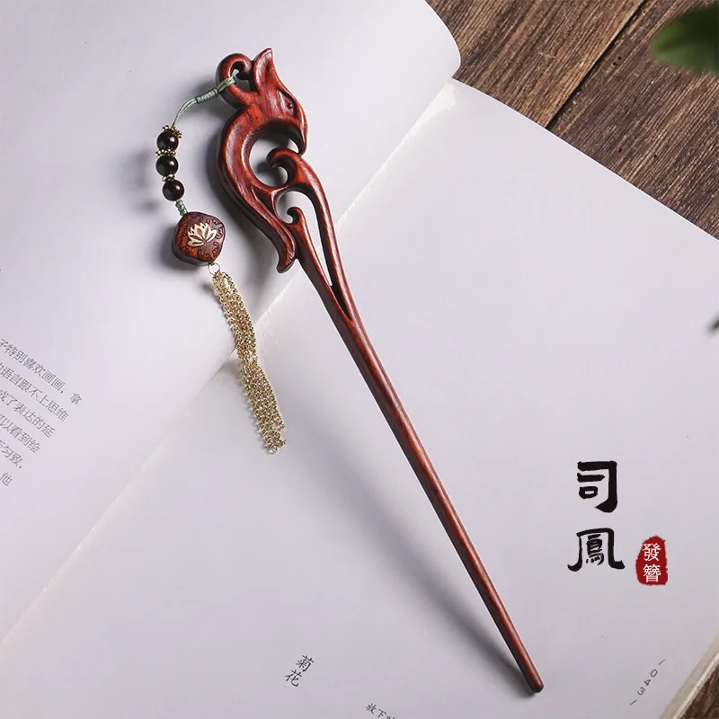 

Инкрустированная латунь, художественная и художественная антикварная шпилька для волос из натурального старого материала, палисандр с маленькими листьями, оригинальный палисандр ручной работы