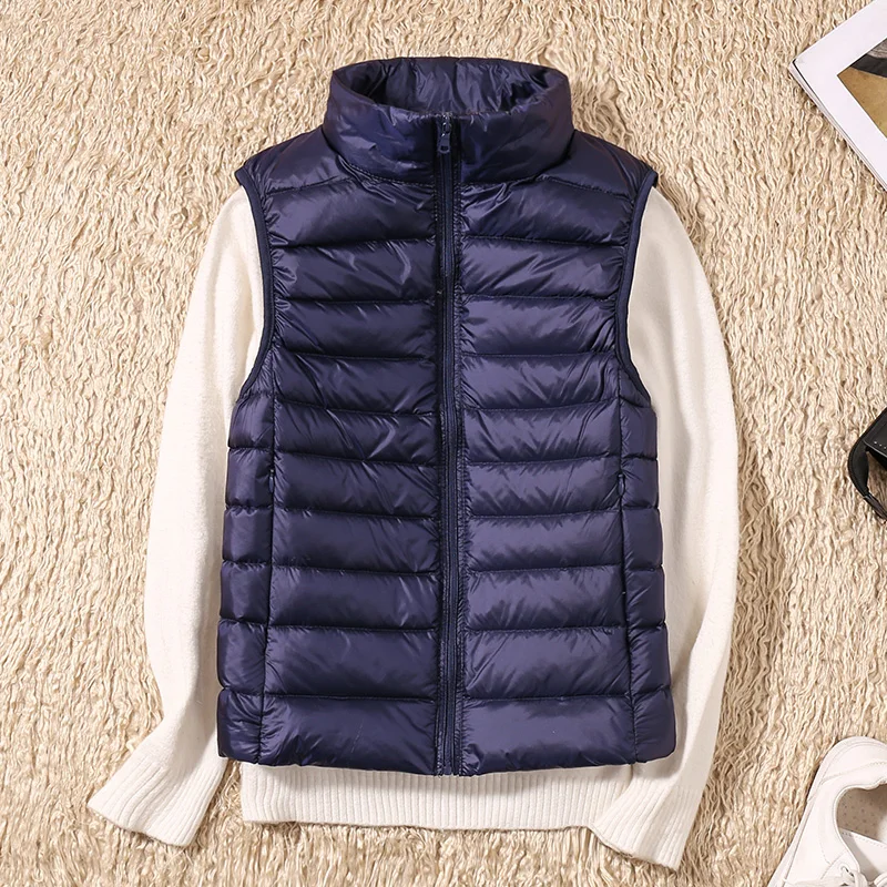 Women 90% White Duck Down Jacket Spring Autumn Vest Waistcoat Soft Warm Thin Ultra Light Waistcoat Jacket Female Portable Vest