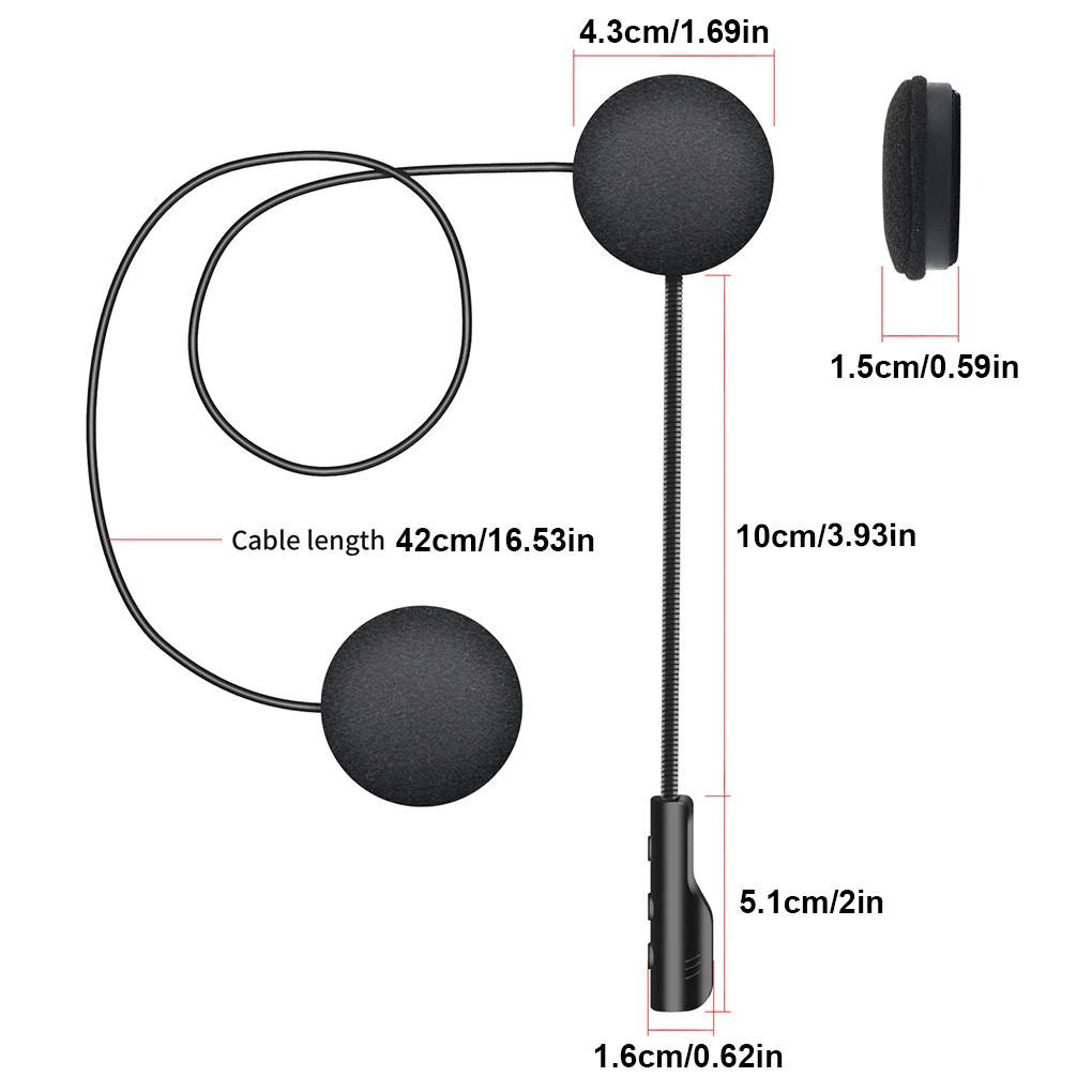 

Bluetooth-наушники для мотоциклетного шлема с микрофоном