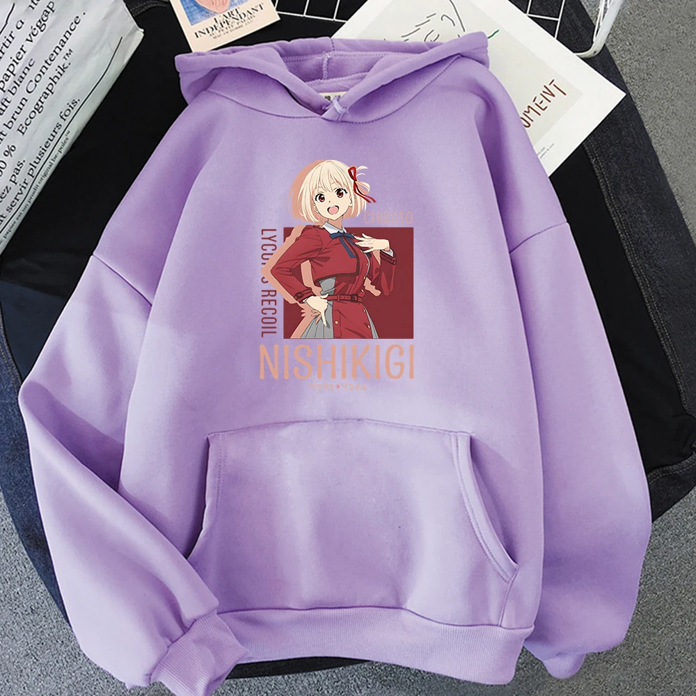 

Lycoris Recoil Anime Hoodies Unisex Autumn/Winter Fashion Tops OversizeChisato Nishikigi Sweatshirt Harajuku Japanese Streetwear