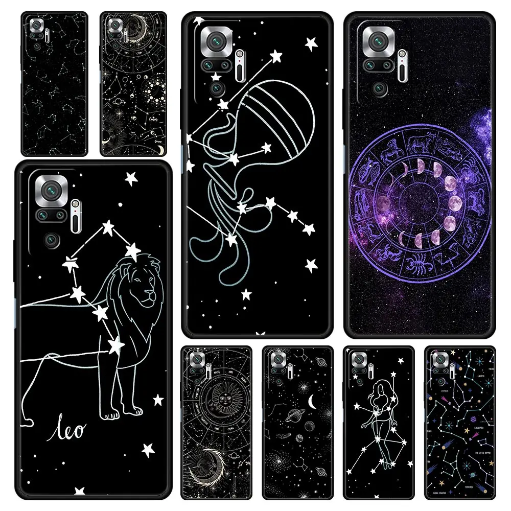 

12 Constellation Aries Virgo Phone Case For Xiaomi Redmi Note 11 10 Pro 9S 9 8 7 9T 8T 9C 9A 8A 11T 10S K50 Pro K40 Gaming Cover