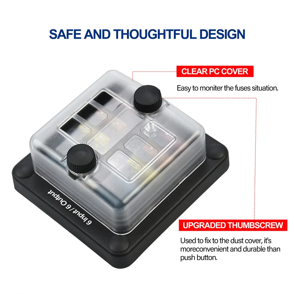

Auto Accessories Fuse Holder Box Fuse Holders 6-Way Auto Blade Box Block