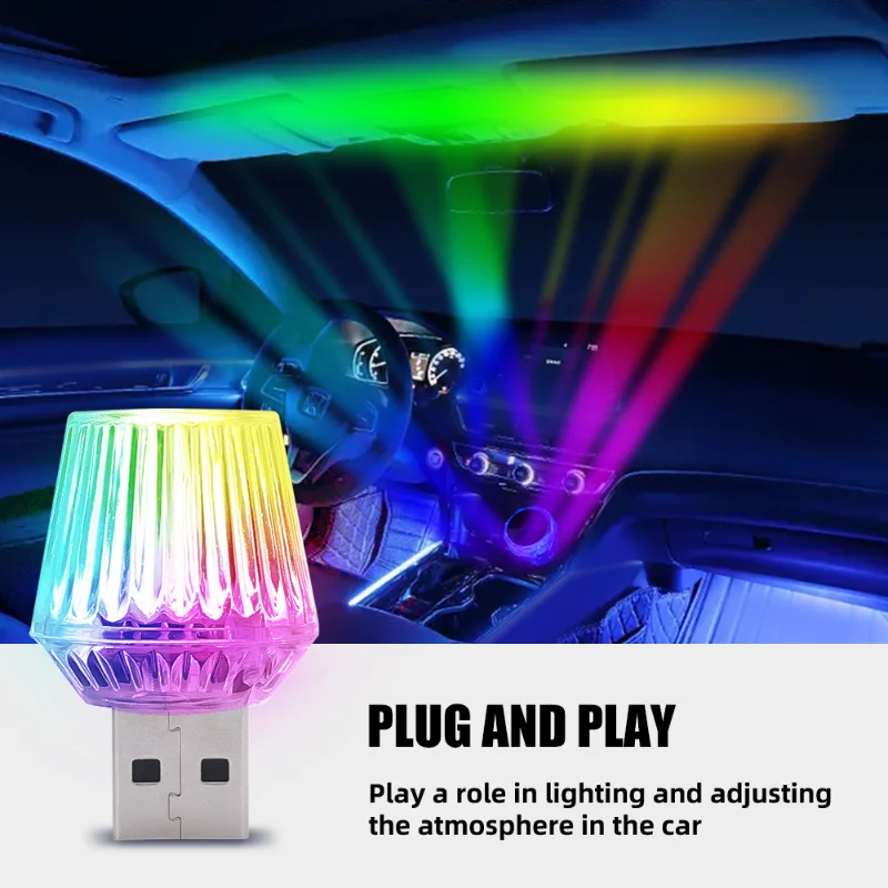 

7 Colors Auto Car Atmosphere Lights Car Decoration Lamp Accessories Interior USB Atmosphere Lights Modeling Interior Lights