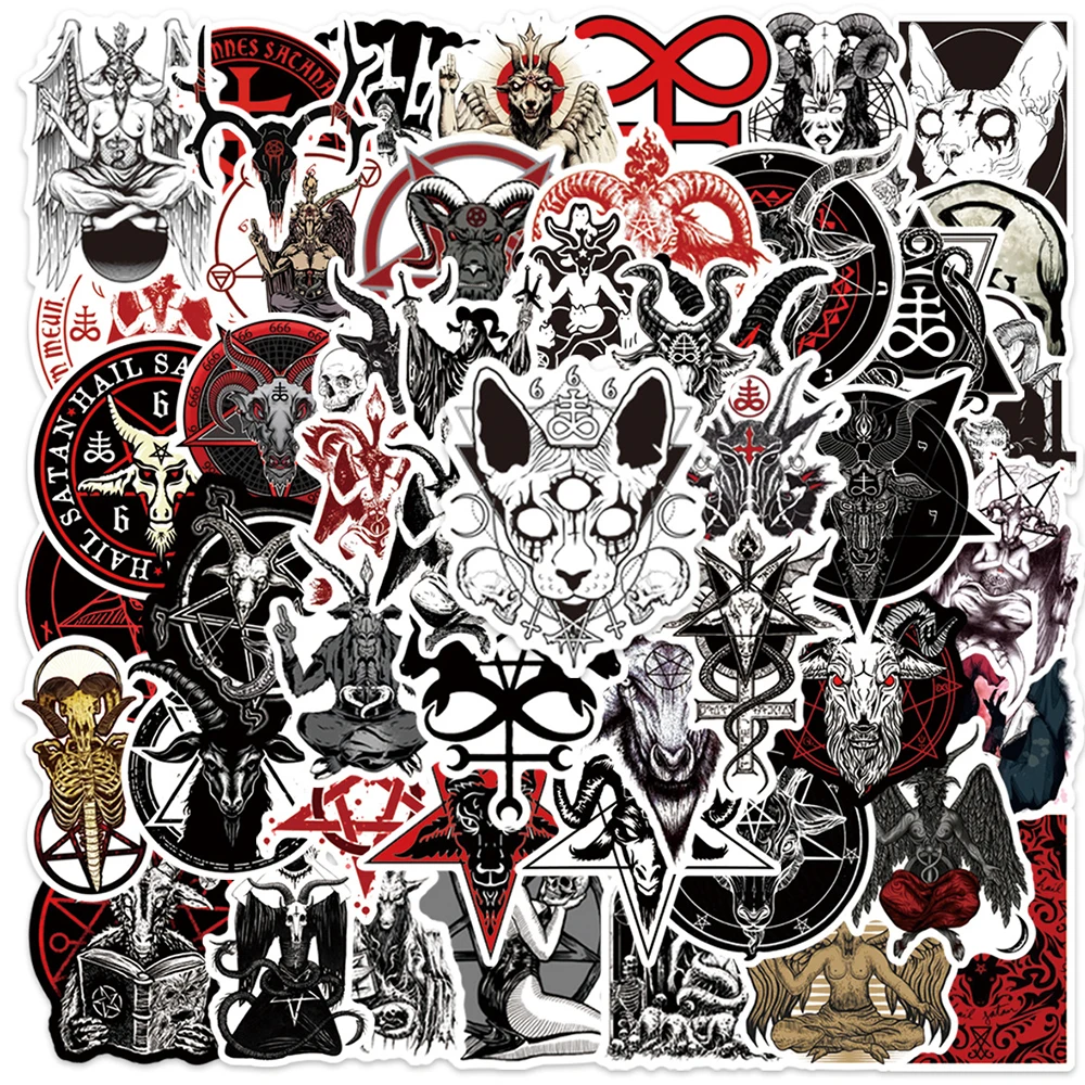 

10/30/50pcs Cool Gothic Demon Satan Lucifer Stickers Decals Laptop Skateboard Motorcycle Phone Car Waterproof Sticker Kids Toy