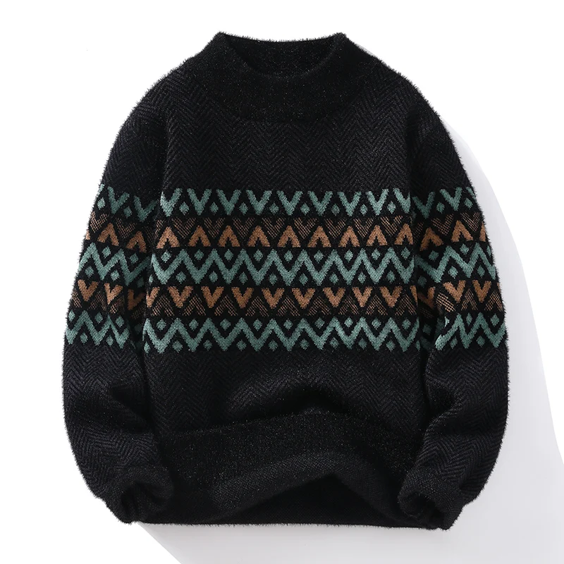 

2023 Winter new men's sweater High quality mink men's pullover sweater Comfortable M161classic loose plus size sweater