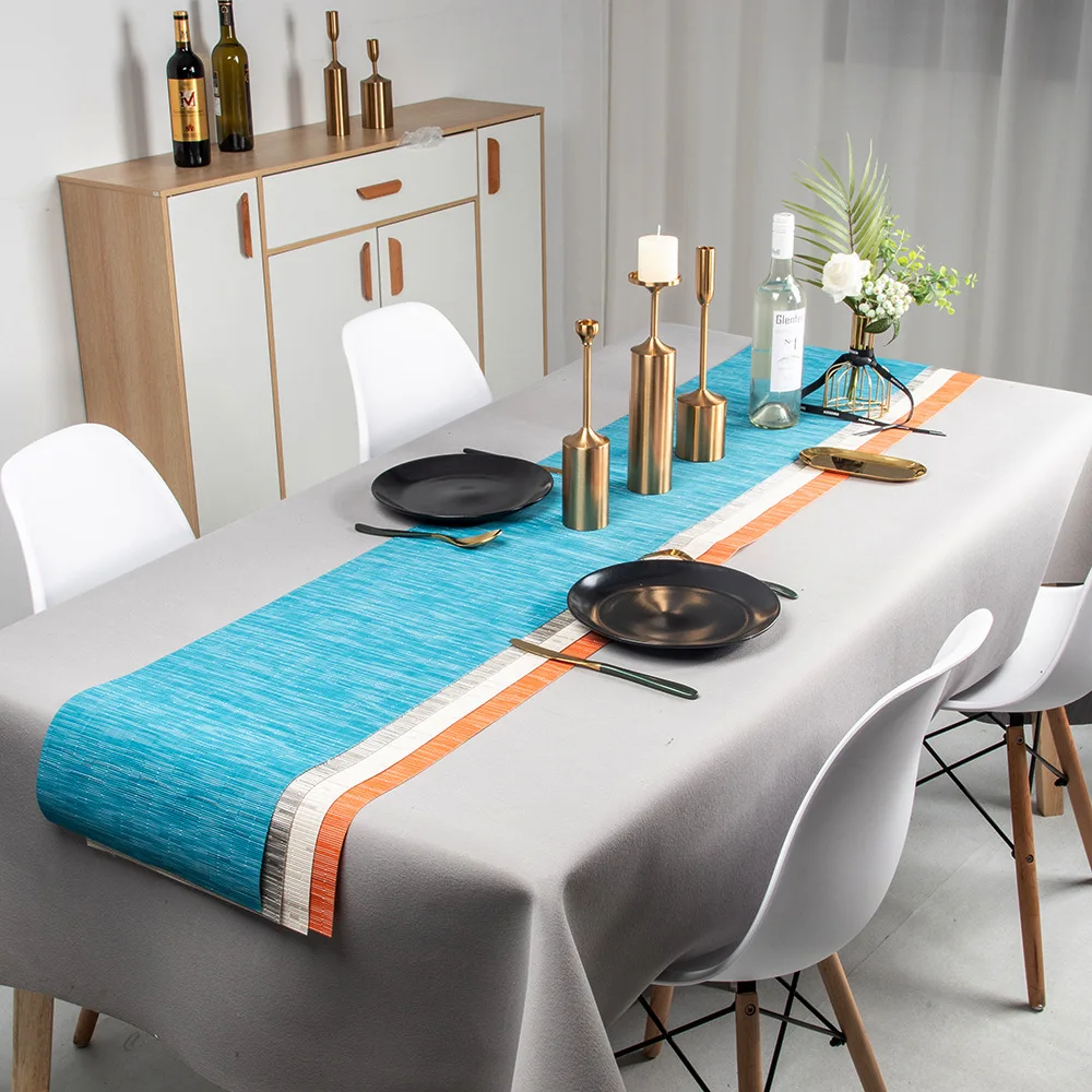 

Специальная ПВХ бамбуковая скатерть, скатерть для обеденного стола, изоляционный коврик для отеля, домашний декор, кухонные аксессуары, украшение