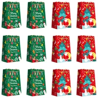 12pcs adorable christmas candy paper bags gift hemp rope bags gift wrapping bags