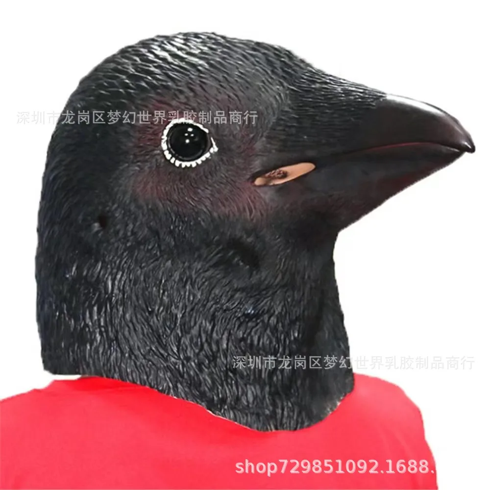 New Halloween Crow Mask Popular Latex Cute Animal Full Head Cover Bird Mouth