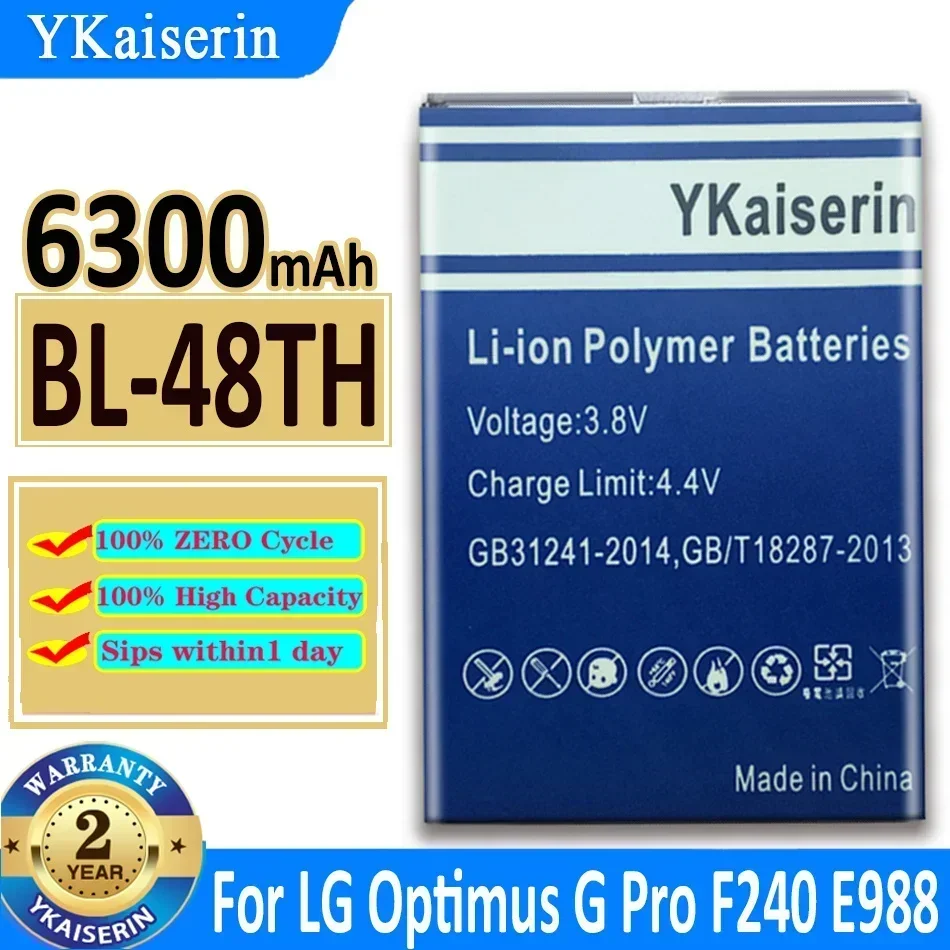 Аккумулятор YKaiserin 6300 мАч BL-48TH для LG Optimus G Pro F240 E988 E986 E985 E980 E940 F310 D684 BL48TH Bateria