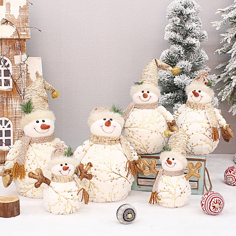 

60/50/26 см, снеговик, Рождественское украшение для дома, бронзирующий Печатный фон, новогодний подарок, украшения для рождественской елки