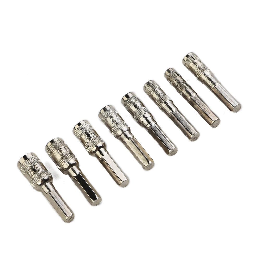

8pcs Multifunctional Hexagon Nut Socket PH2.0/M2.5/3.0/3.5/4.0/4.5/5.0/5.5mm H4 Screw Metric Driver Tool Drill Bit