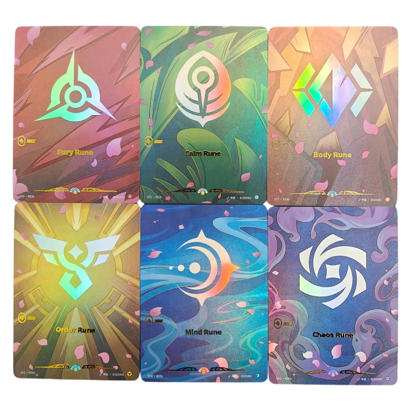 Фото Коллекционная карта TCG Proxy Riftbound League of Legends Spiritforged SFD Alt Art: Спокойствие, Ярость, Закон, Разум, Хаос, Тело, Руны №1
