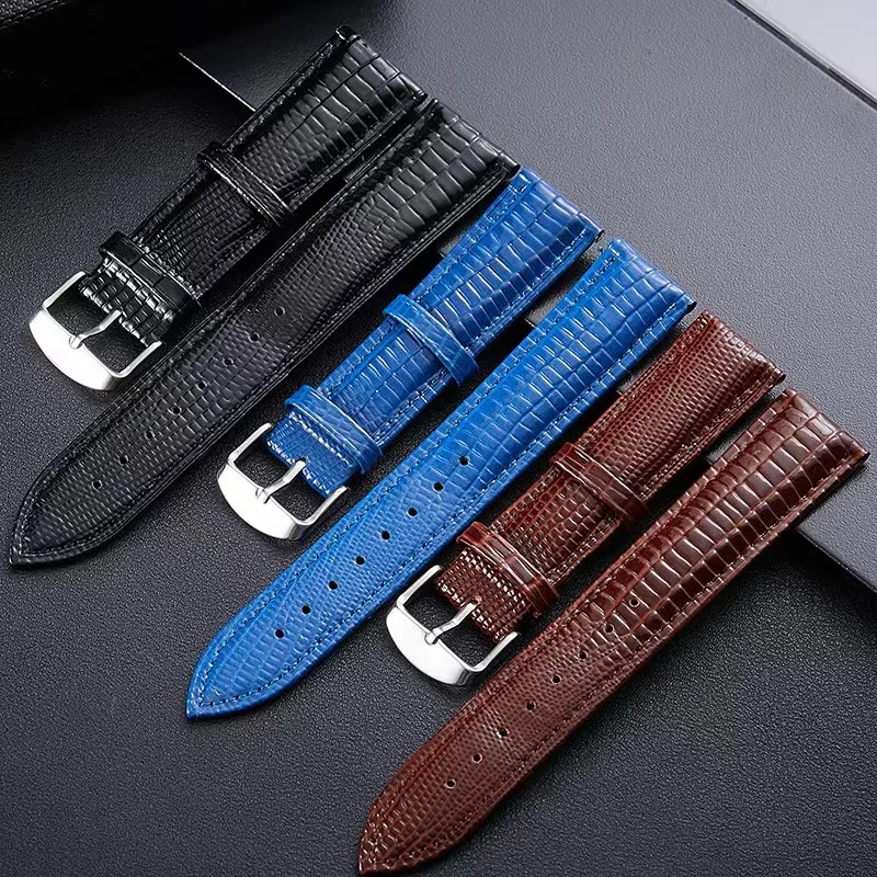 

Lizard cowhide watch strap Bright leather watch strap accessories 12mm-24mm