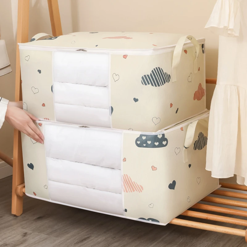

Large Capacity Foldable Quilt Clothes Closet Storage Bag Clothes Cabinet Organizer Dustproof Heavy Clothing Luggage Storage Bags