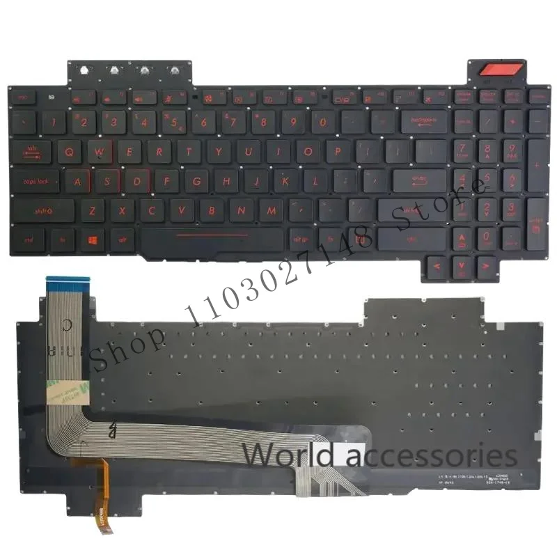 Клавиатура для ноутбука Wyoresy США с подсветкой Asus ROG fz63v zx63v zx63ve fx63vd fx63vm fx503 fx503v gl503vs