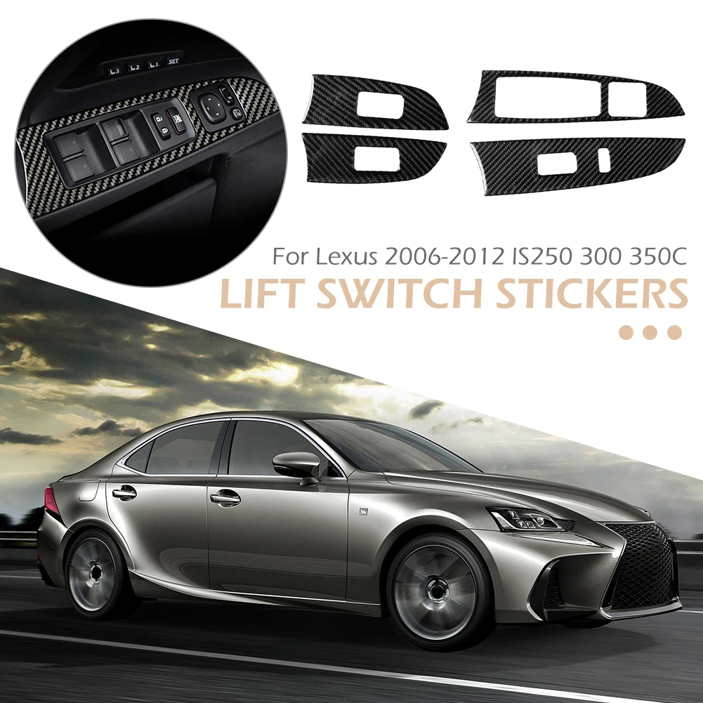 

Door Armrest Window Switch Trim Lightness and Portability No Space Occupy Carbon Fiber Stickers for LEXUS IS 2006-2012 LHD