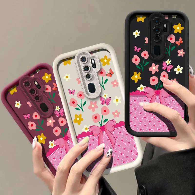 Фото Матовый мягкий чехол для телефона OPPO A92S A92 A76 A74 A73 A72 A60 A53 A52 A38 A33 A32 A58 A57 A55 A54S, противоударный силиконовый чехол с цветочным рисунком №2