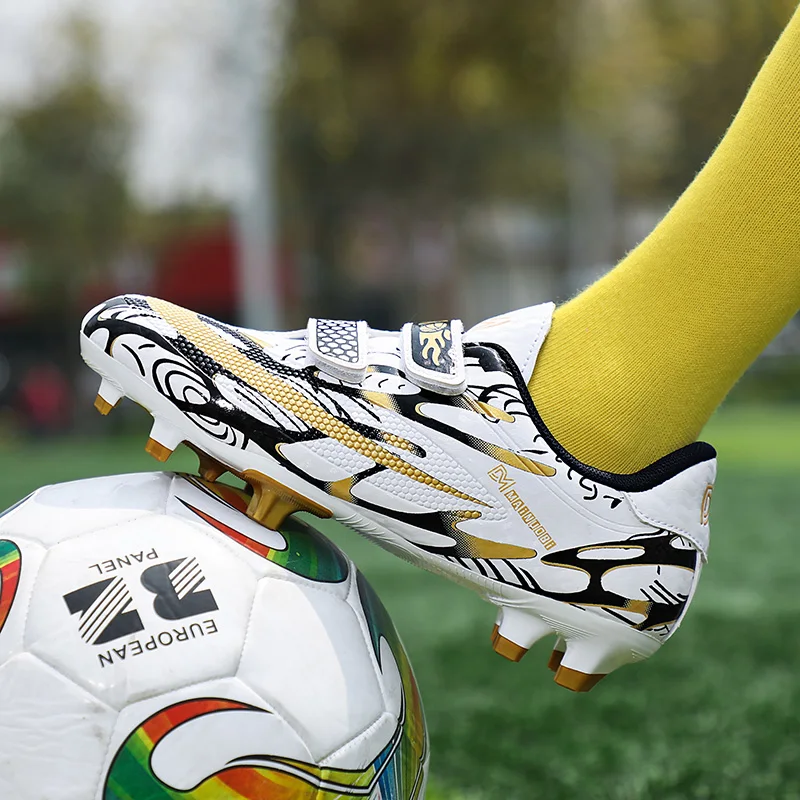 SENAGE Children's Soccer Shoes Kids Boys Girls FG/TF Ankle Boots Non-slip Velcro Football Training Shoes Kids Futsal Football