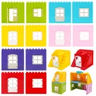 Конструктор большой размер, детский дом, коттеджи, окно, дверь, совместимы с большими блоками MOC, сборка своими руками, обучающие игрушки