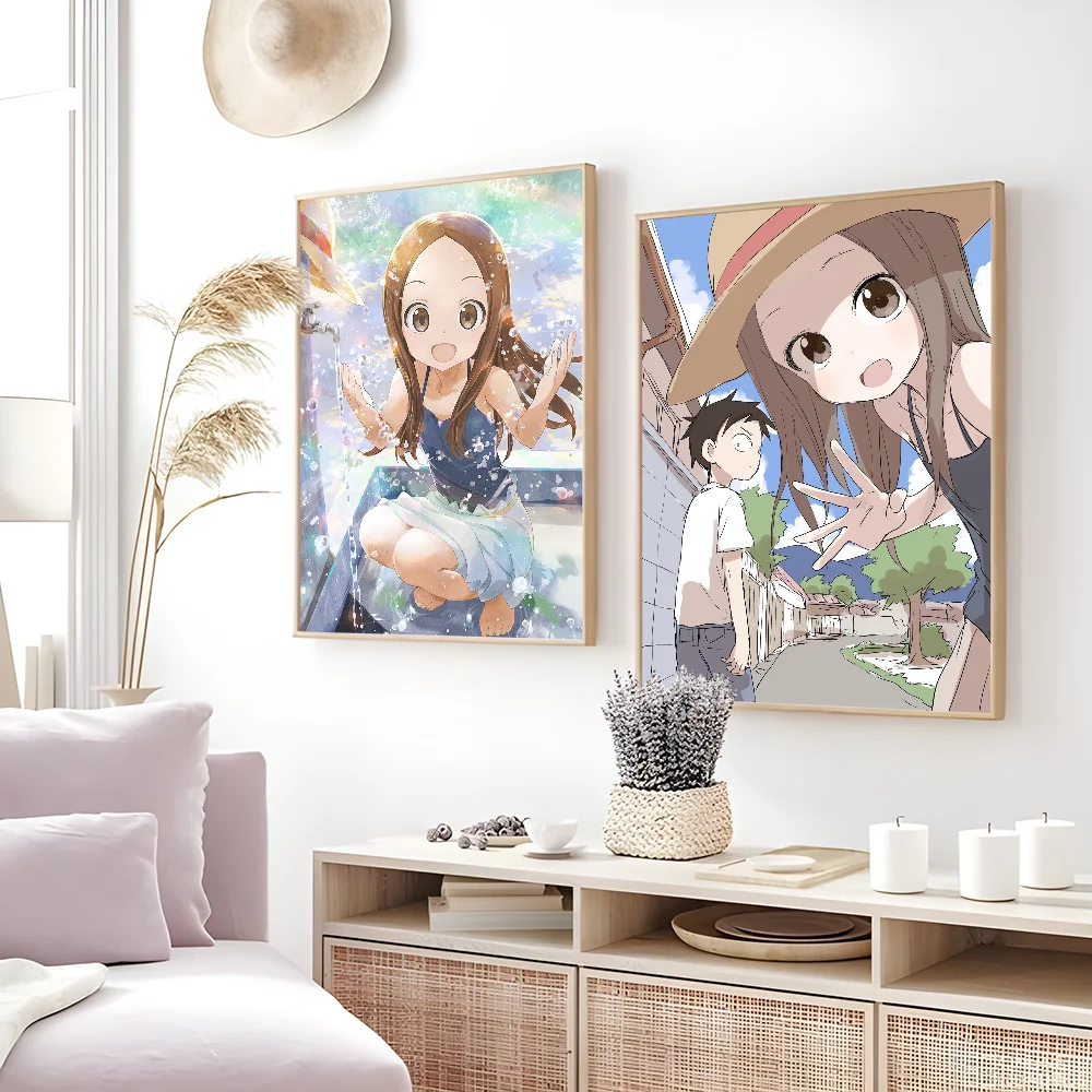 1pc Anime T-Teasing Master Takagi-san Poster Sticky Wall Art Printing Waterproof Home Living Bed Room Bar Aesthetic Decor