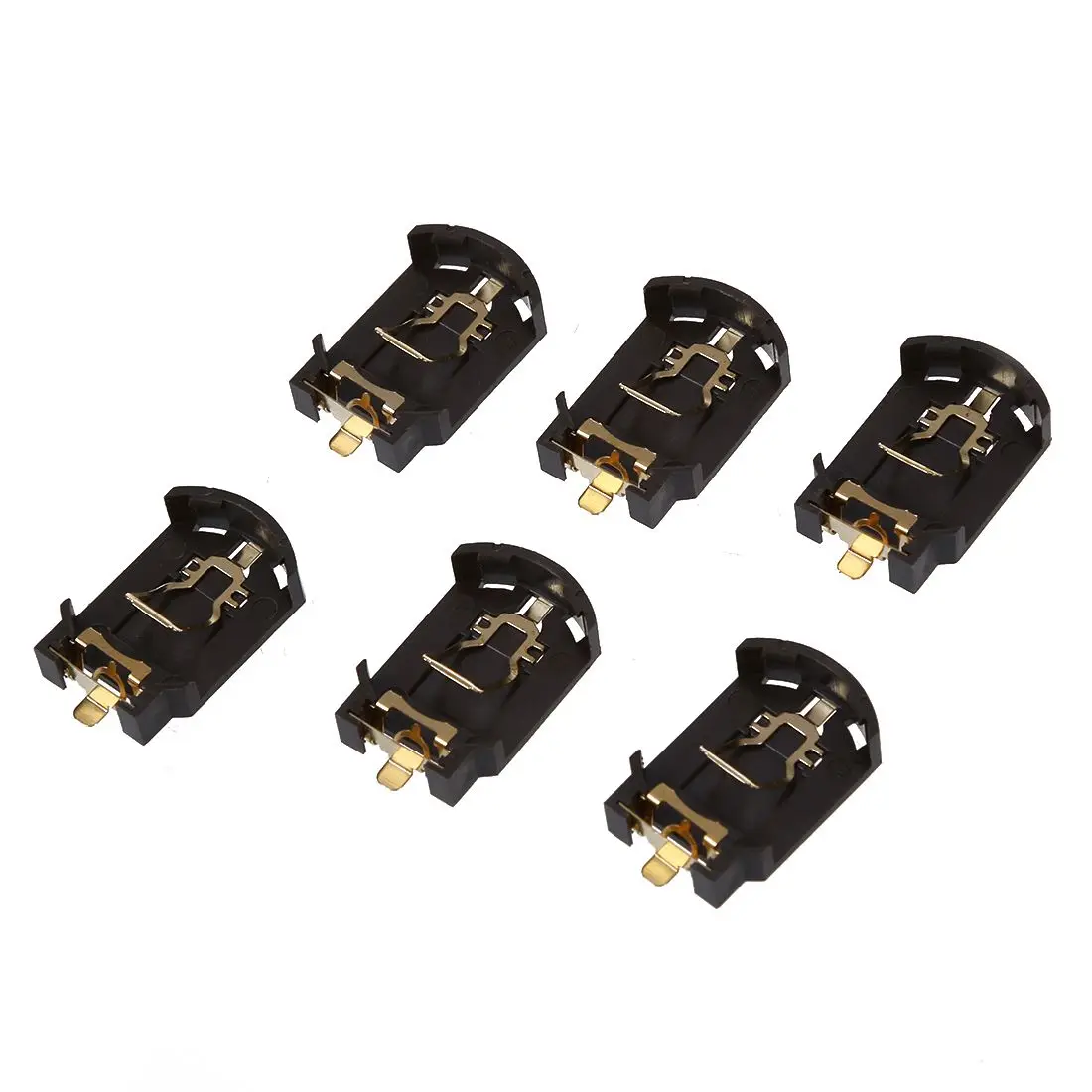 

6PCS Brown Plastic Housing CR2032 Button Cell Battery Socket Holder Case