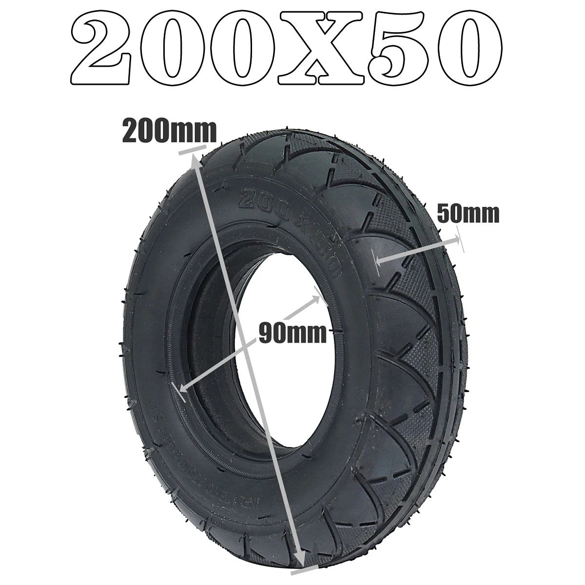 

Good Quality Solid Tubeless Tire 200 X 50 (8x2) Solid/foam Filled Tire 200x50 for Razor E100 E125 E200 Scooter